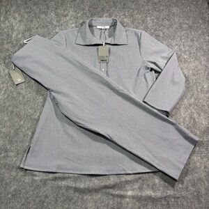 Preston & York Riviera Coasts Womens Blue/White Striped 2 Piece Pant Suit 12 NWT